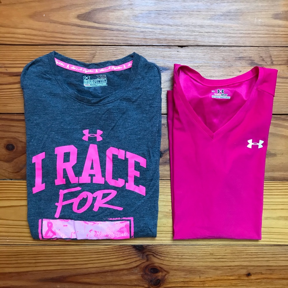 Under Armour Breast Cancer Running Tops, EUC, XS
